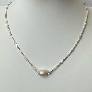 Sterling silver and freshwater pearl necklace